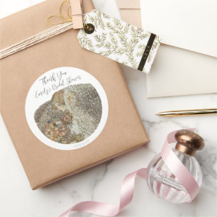 Vintage Art Nouveau Bridal Shower Thank You Classic Round Sticker