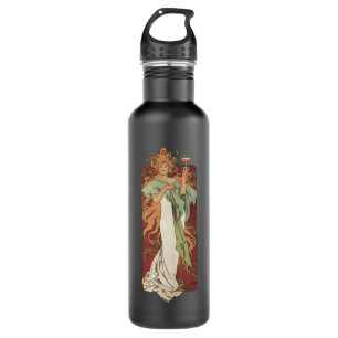 Vintage Art Nouveau by Mucha, Champagne Party 710 Ml Water Bottle
