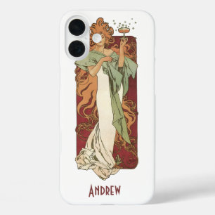 Vintage Art Nouveau by Mucha, Champagne Party iPhone 16 Plus Case