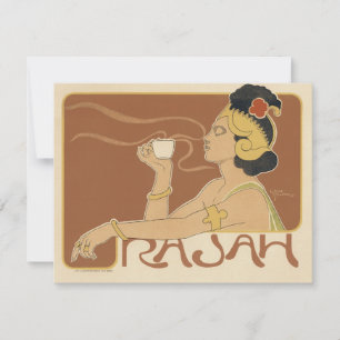 Vintage Art Nouveau Cafe Rajah, Lady with Coffee