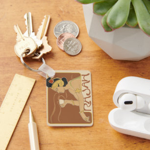 Vintage Art Nouveau Cafe Rajah, Lady with Coffee Key Ring