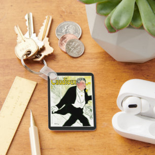 Vintage Art Nouveau, Caudieux by Toulouse Lautrec Key Ring
