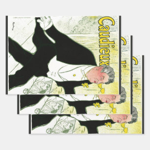 Vintage Art Nouveau, Caudieux by Toulouse Lautrec Wrapping Paper Sheet