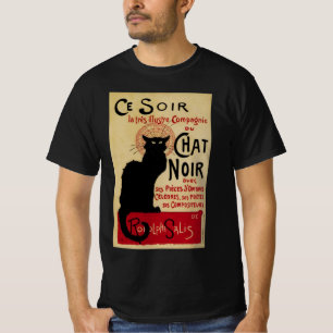 Vintage Art Nouveau, Ce Soir Chat Noir Black Cat T-Shirt
