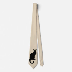 Vintage Art Nouveau, Ce Soir Chat Noir Black Cat Tie