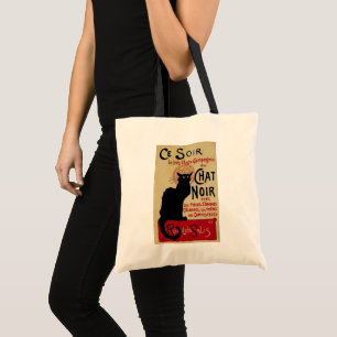 Vintage Art Nouveau, Ce Soir Chat Noir Black Cat Tote Bag