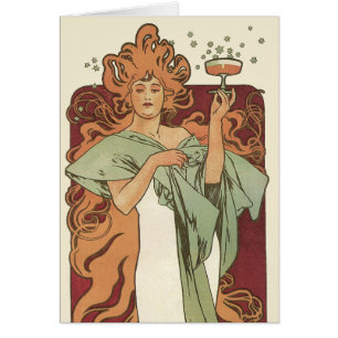 Vintage Art Nouveau, Champagne by Alphonse Mucha