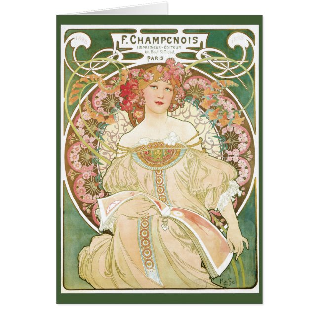 Vintage Art Nouveau, Champenois by Alphonse Mucha (Front)