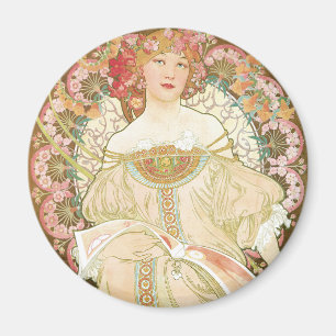 Vintage Art Nouveau, Champenois by Alphonse Mucha Magnet