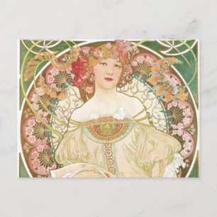 Vintage Art Nouveau, Champenois by Alphonse Mucha Postcard