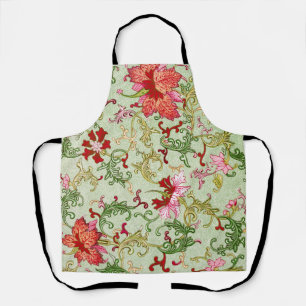 Vintage Art Nouveau Chinese Floral Chinoiserie Apron