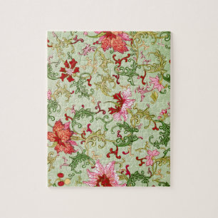 Vintage Art Nouveau Chinese Floral Chinoiserie Jigsaw Puzzle