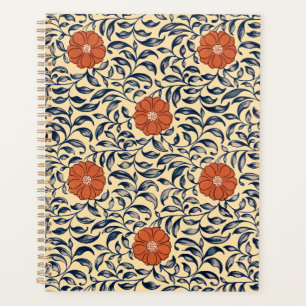 Vintage Art Nouveau Chinese Peony Floral Pattern Planner