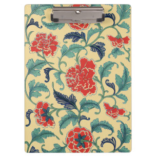 Vintage Art Nouveau Chinese Red Floral Chinoiserie Clipboard