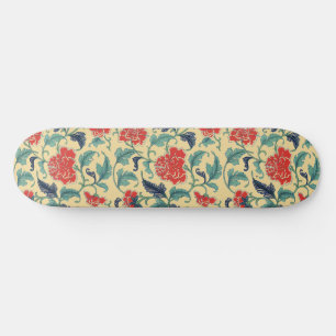 Vintage Art Nouveau Chinese Red Floral Chinoiserie Skateboard