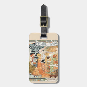 Vintage Art Nouveau Christmas Angels and Madonna Luggage Tag
