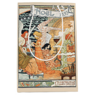 Vintage Art Nouveau Christmas Angels and Madonna Medium Gift Bag