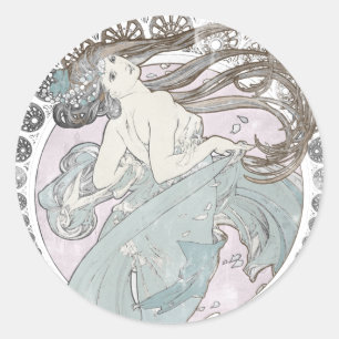 Vintage Art Nouveau Classic Round Sticker
