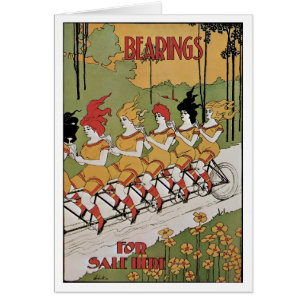 Vintage Art Nouveau Cover, Bearings Tandem Bicycle