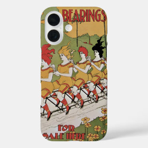 Vintage Art Nouveau Cover, Bearings Tandem Bicycle iPhone 16 Case