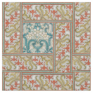 Vintage Art Nouveau Daffodil Pattern Verneuil Fabric