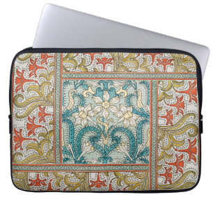 Vintage Art Nouveau Daffodil Pattern Verneuil Laptop Sleeve