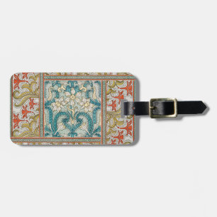 Vintage Art Nouveau Daffodil Pattern Verneuil Luggage Tag