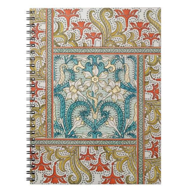 Vintage Art Nouveau Daffodil Pattern Verneuil Notebook (Front)