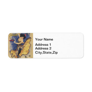 Vintage Art Nouveau Dancer French Poster Return Address Label