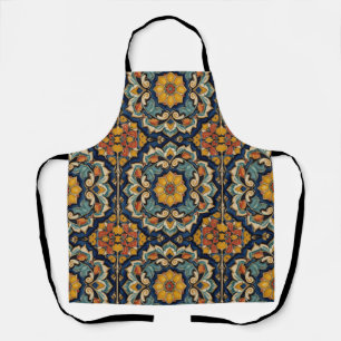 Vintage Art Nouveau Deco Majolica Floral Craftsman Apron