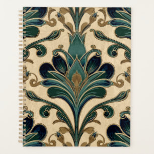 Vintage Art Nouveau Deco Majolica Floral Craftsman Planner
