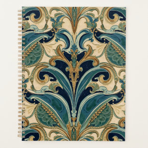 Vintage Art Nouveau Deco Majolica Floral Craftsman Planner