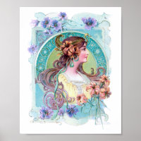 Vintage Art Nouveau Exotic Lady