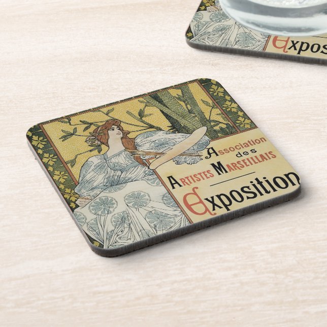 Vintage Art Nouveau, Exposition des Beaux Arts Coaster (Left Side)