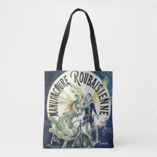 Vintage Art Nouveau Fairies, Bicycle Pierrot Moon Tote Bag