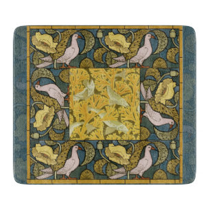 Vintage Art Nouveau Fish Pigeon Pattern Verneuil Cutting Board