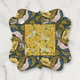 Vintage Art Nouveau Fish Pigeon Pattern Verneuil Favour Tags
