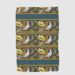 Vintage Art Nouveau Fish Pigeon Pattern Verneuil Golf Towel