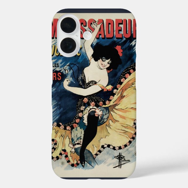 Vintage Art Nouveau Flamenco Dancer, Ambassadeurs Case-Mate iPhone Case (Back)