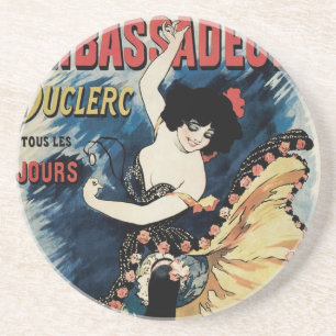 Vintage Art Nouveau Flamenco Dancer, Ambassadeurs Coaster