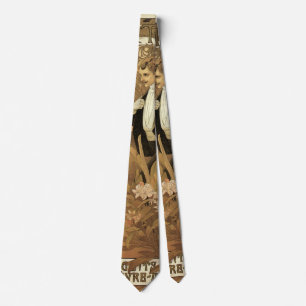 Vintage Art Nouveau Flirt Biscuits, Alphonse Mucha Tie