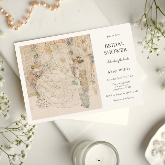 Vintage Art Nouveau Floral Bridal Invitation (Creator Uploaded)