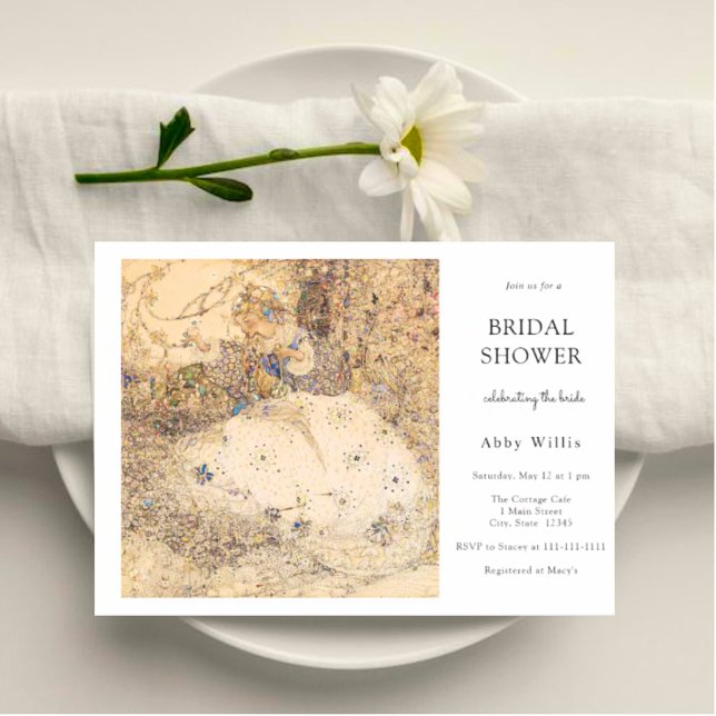 Vintage Art Nouveau Floral Bridal Shower Invitation (Creator Uploaded)