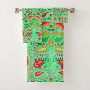 Vintage: Art Nouveau Floral Garden Bath Towel Set