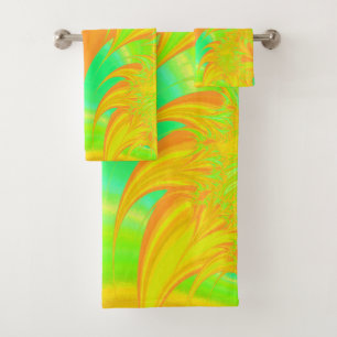 Vintage Art Nouveau Floral Garden Bath Towel Set