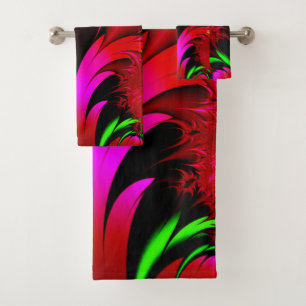 Vintage Art Nouveau Floral Garden Bath Towel Set