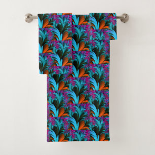 Vintage Art Nouveau Floral Garden Shower Curtain Bath Towel Set