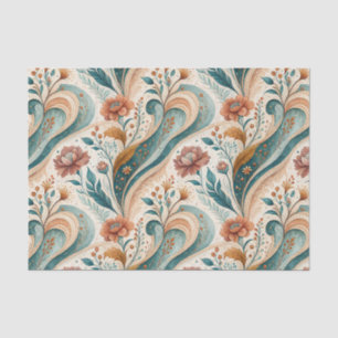 Vintage Art Nouveau Floral Mural Art Pattern Tissue Paper