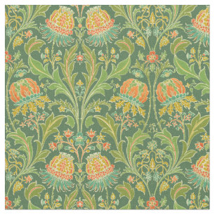 Vintage Art Nouveau Floral Pattern Fabric