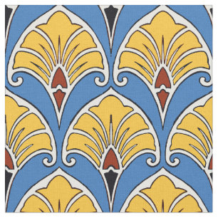 Vintage Art Nouveau Floral Pattern Fabric